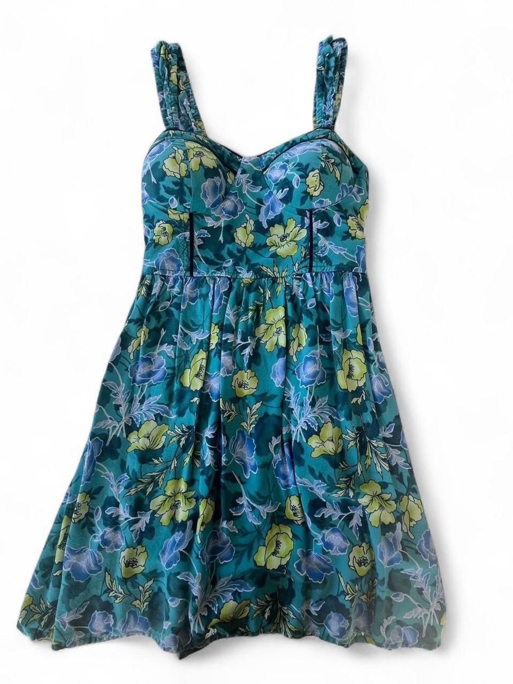B.O.G Collective Floral Bustier Mini Dress Size M Feminine Cottagecore Nautical